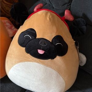 Squishmallows Tan and Black Pug Plush Toy